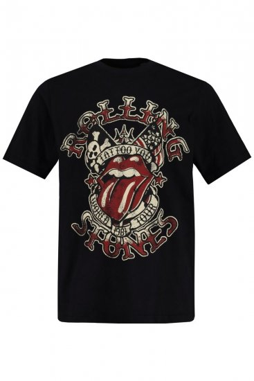 JP1880 Rolling Stones Graphic Comfort Fit Band T-Shirt Black - T-krekli - T-krekli - 2XL-14XL