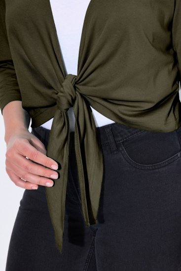 Ulla Popken 794514 Siešams džersija bolero Tumši zaļš - Bolero jakas - 