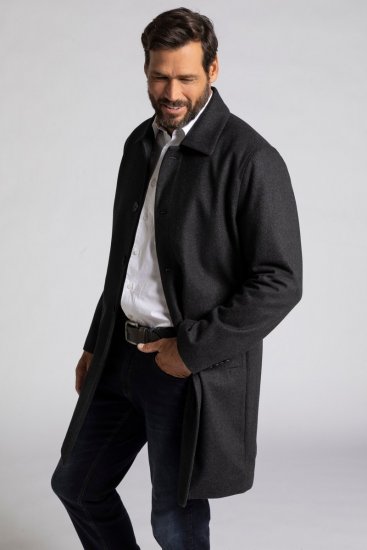 JP1880 795116 Ūdensatgrūdošs vilnas maisījuma mētelis Antracīta TALL - TALL jakas - TALL jakas gariem vīriešiem