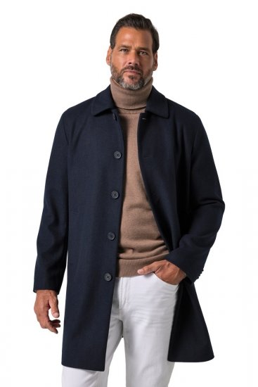 JP1880 795116 Ūdeni atgrūdošs Vilnas mētelis Tumši zils - Jakas & Lietus apģērbs - Jakas - 2XL-12XL