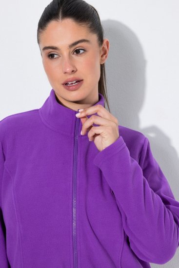 Ulla Popken 796970 Viegla flīsa jaka Tumši violets - Fleece apģērbs - 