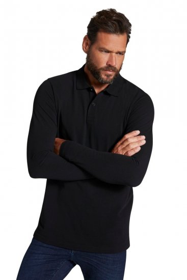 JP1880 799230 Polo krekls ar garām piedurknēm Melns - Polo krekli - Polo krekli - 2XL-8XL