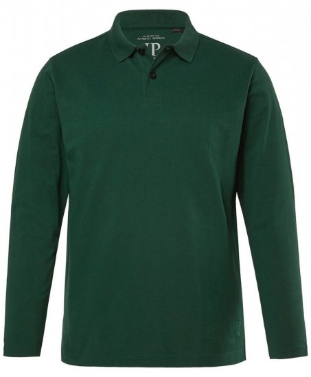 JP1880 Polo Shirt Long Sleeve Pique Dark Green - Polo krekli - Polo krekli - 2XL-8XL