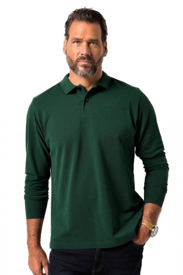 JP1880 Polo Shirt Long Sleeve Pique Dark Green - Polo krekli - Polo krekli - 2XL-8XL