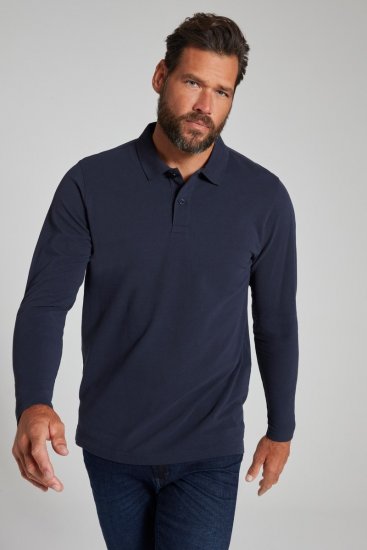 JP1880 799230 Polo krekls ar garām piedurknēm Tumši zils - Polo krekli - Polo krekli - 2XL-8XL