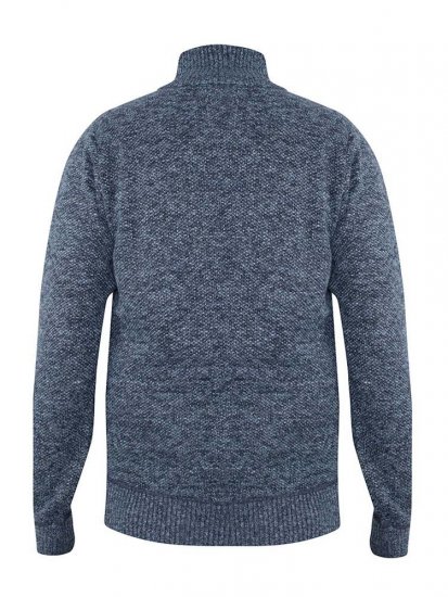 D555 Wilmington Zipper And Button Neck Sweater Blue - Džemperi un džemperi ar kapuci - Džemperi - 2XL-14XL