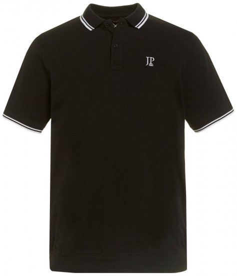 JP1880 802789 Polo krekls ar baltu kontrastējošu apkakli Melns - Polo krekli - Polo krekli - 2XL-8XL