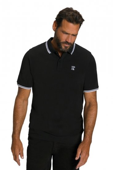 JP1880 802789 Polo krekls ar baltu kontrastējošu apkakli Melns - Polo krekli - Polo krekli - 2XL-8XL