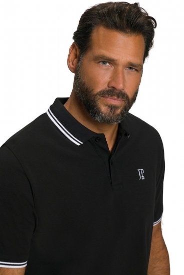 JP1880 802789 Polo krekls ar baltu kontrastējošu apkakli Melns - Polo krekli - Polo krekli - 2XL-8XL