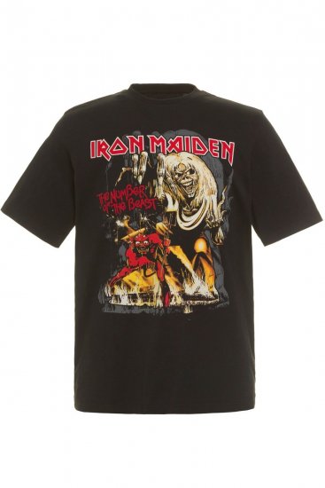 JP1880 Iron Maiden - Number of the Beast Graphic Comfort Fit Band T-Shirt Black - T-krekli - T-krekli - 2XL-14XL
