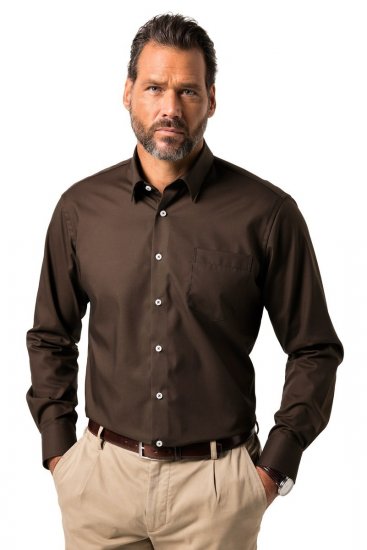 JP1880 Shirt Business Long Sleeve Brown - Krekli - Krekli - 2XL-8XL