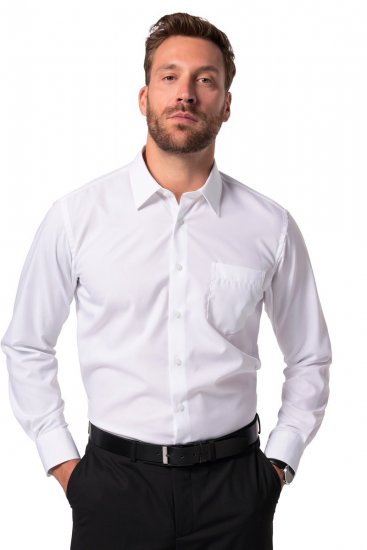 JP1880 804890 Negludināms biznesa krekls ar garām piedurknēm Balts - Krekli - Krekli - 2XL-8XL