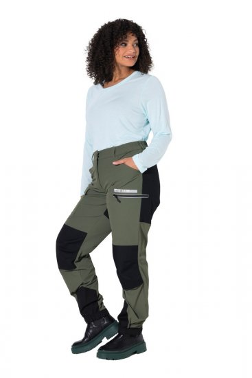 Ulla Popken 807803 HYPRAR pārgājienu bikses ar atstarotājiem Olīvzaļš - Outdoor - 