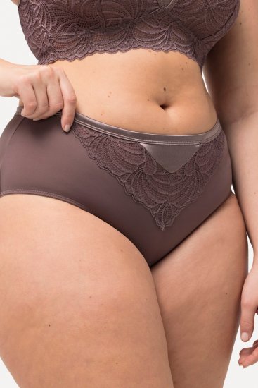 Ulla Popken 811602 Biksītes ar mežģīnēm Brūns - Biksītes - 