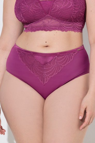 Ulla Popken 811602 Biksītes ar mežģīnēm Tumši violets - Biksītes - 