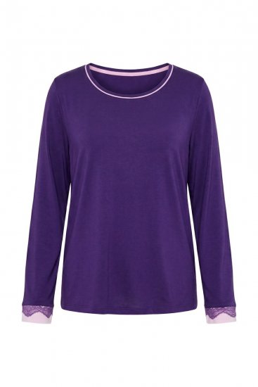 Ulla Popken 812441 Pidžama ar garām piedurknēm un mežģīnēm Karaliski zils - Pidžamas/Loungewear - 