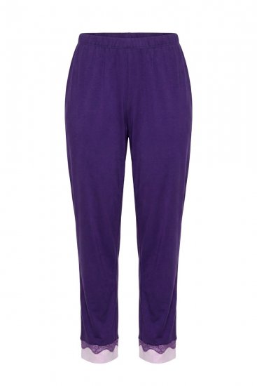 Ulla Popken 812441 Pidžama ar garām piedurknēm un mežģīnēm Karaliski zils - Pidžamas/Loungewear - 