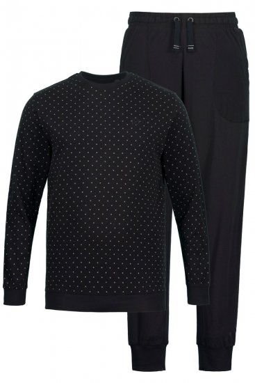 JP1880 Two-piece Pyjamas Long Sleeve and Long Trousers Black - Apakšveļa un peldšorti - Apakšveļa - 2XL-8XL