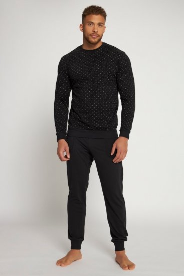 JP1880 Two-piece Pyjamas Long Sleeve and Long Trousers Black - Apakšveļa un peldšorti - Apakšveļa - 2XL-8XL