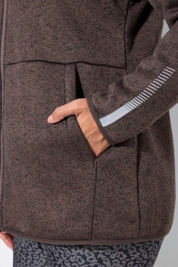 Ulla Popken 812880 Adīta flīsa jaka ar teddy flīsu Taupe - Fleece apģērbs - 