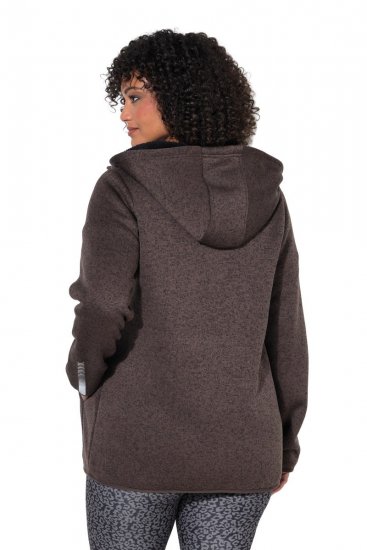 Ulla Popken 812880 Adīta flīsa jaka ar teddy flīsu Taupe - Fleece apģērbs - 