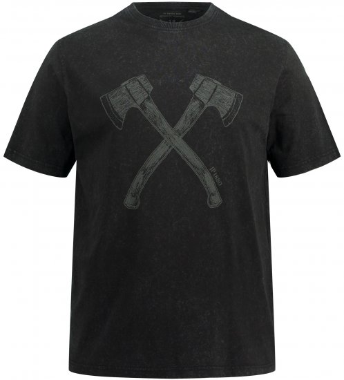 JP1880 Double Axe Design & Vintage Look T-Shirt Black - T-krekli - T-krekli - 2XL-14XL