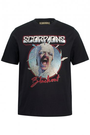 JP1880 Scorpions Blackout Graphic Comfort Fit Band T-Shirt Black - T-krekli - T-krekli - 2XL-14XL