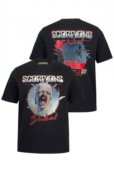 JP1880 Scorpions Blackout Graphic Comfort Fit Band T-Shirt Black - T-krekli - T-krekli - 2XL-14XL