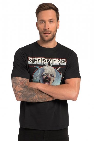 JP1880 Scorpions Blackout Graphic Comfort Fit Band T-Shirt Black - T-krekli - T-krekli - 2XL-14XL