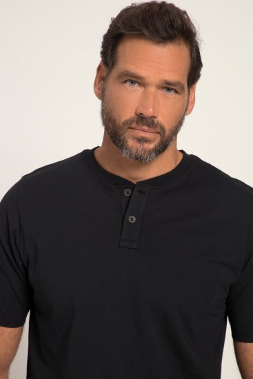 JP1880 818628 Henley T-krekls ar vēdera piegriezumu Melns - T-krekli - T-krekli - 2XL-14XL