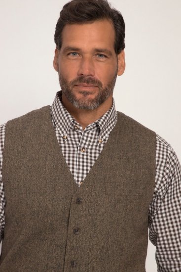 JP1880 Vest Tweed Wool Blend Traditional Light Brown - Uzvalki un žaketes - Liela izmēra uzvalki un bleizeri