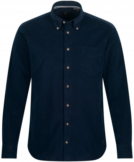 JP1880 Modern Fit Buttoned Collar Cotton Shirt Navy Blue - Krekli - Krekli - 2XL-8XL