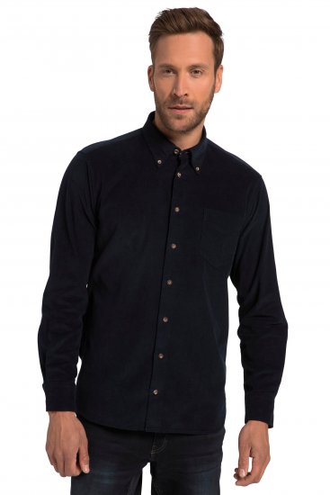 JP1880 Modern Fit Buttoned Collar Cotton Shirt Navy Blue - Krekli - Krekli - 2XL-8XL