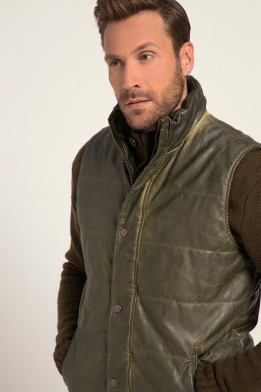 JP1880 Quilted Gilet Vintage Leather Green - Jakas & Lietus apģērbs - Jakas - 2XL-12XL