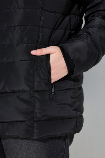 Ulla Popken 820889 Stepēts mētelis Melns - Mēteļi - Lielo izmēru mēteļi sievietēm