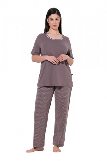 Ulla Popken 821244 Pidžama ar punktiem Brūns - Pidžamas/Loungewear - 