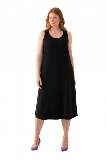 Ulla Popken 823276 Kleita bez piedurknēm Melns - Maxi kleitas - Sieviešu maxi kleitas lielos izmēros