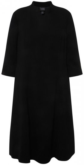 Ulla Popken 823290 Midi kleita ar V veida izgriezumu Melns - Midi kleitas - Midi kleitas lielajos izmēros