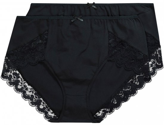 Ulla Popken 824106 Biksītes ar mežģīnēm 2 gab. Melns - Biksītes - 