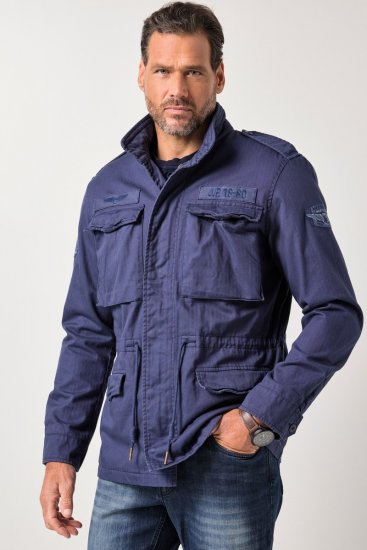 JP1880 Field Jacket with Badges Vintage Look Light Azure Blue - Jakas & Lietus apģērbs - Jakas - 2XL-12XL