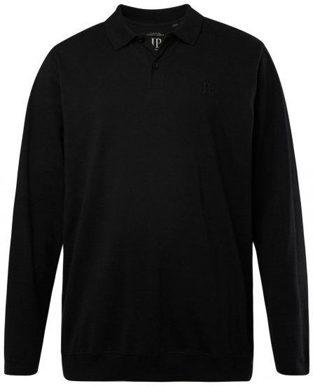 JP1880 827115 Polo krekls ar garām piedurknēm un vēdera piegriezumu Melns - Polo krekli - Polo krekli - 2XL-8XL