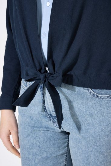 Ulla Popken 827116 Lina maisījuma bolero ar stāvapkakli Tumši zils - Bolero jakas - 
