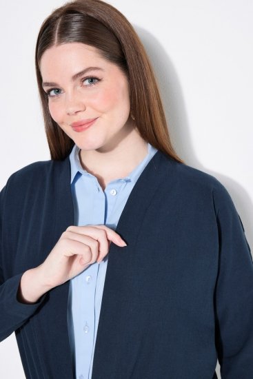 Ulla Popken 827116 Lina maisījuma bolero ar stāvapkakli Tumši zils - Bolero jakas - 