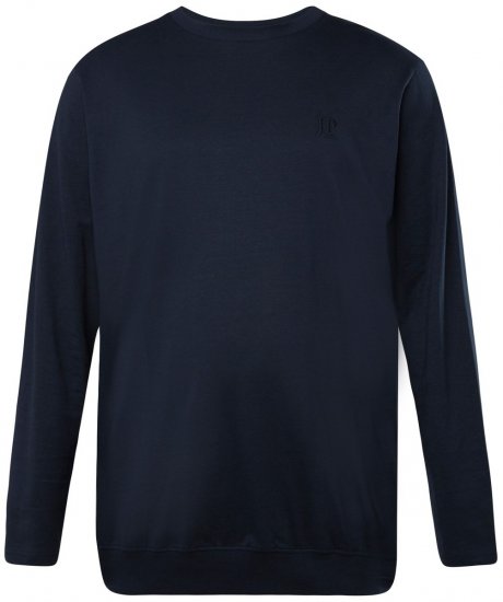 JP1880 827128 T-krekls ar garām piedurknēm un vēdera piegriezumu Tumši zils - T-krekli - T-krekli - 2XL-14XL