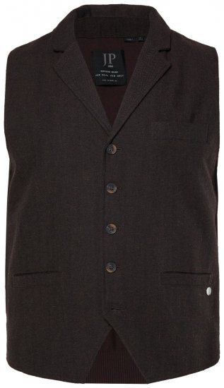 JP1880 828736 Tvīda veste ar adītu muguru Tumši brūns - Uzvalki un žaketes - Liela izmēra uzvalki un bleizeri