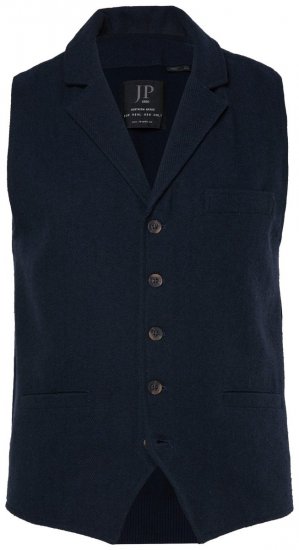 JP1880 828736 Tvīda veste ar adītu muguru Tumši zils - Uzvalki un žaketes - Liela izmēra uzvalki un bleizeri