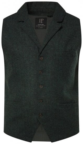 JP1880 828736 Tvīda veste ar adītu muguru Pudeles zaļš - Uzvalki un žaketes - Liela izmēra uzvalki un bleizeri