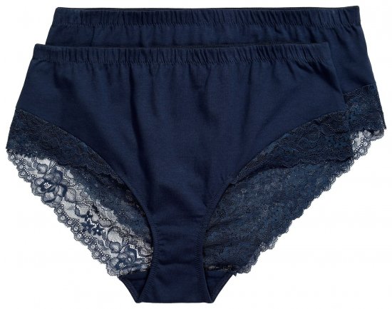 Ulla Popken 830094 Biksītes ar mežģīnēm 2 gab. Tumši zils - Biksītes - 