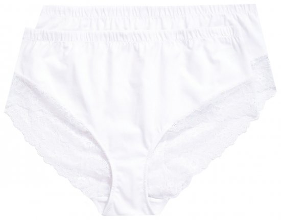 Ulla Popken 830094 Biksītes ar mežģīnēm 2 gab. Balts - Biksītes - 