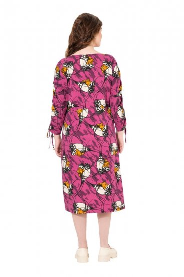 Ulla Popken 830151 Ziedaina kleita Rozā - Maxi kleitas - Sieviešu maxi kleitas lielos izmēros